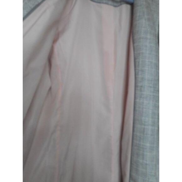 NWOT Calvin Klein Open Front Topper Jacket Size 16W Long Blazer Grey Check Lined - Picture 4 of 6